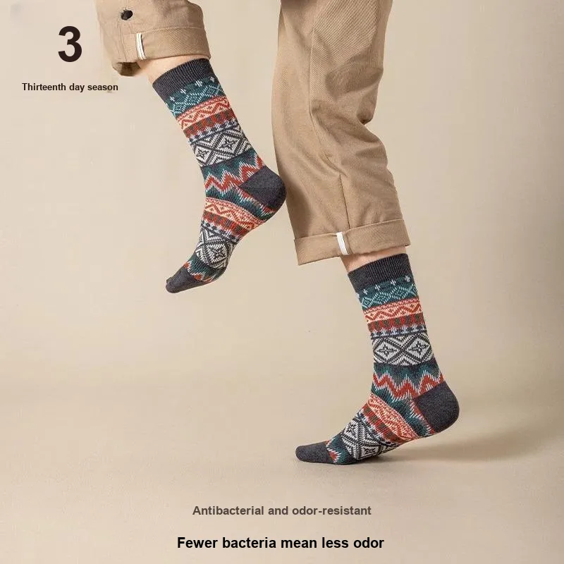 Thirteen day Season Mid Calf Socks Unisex 4 Pack Mixed Color-21