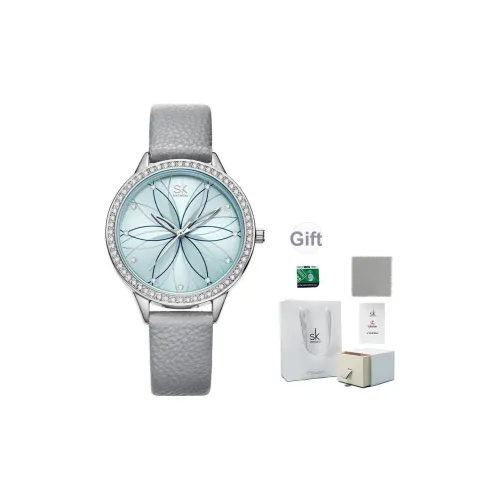 SHENGKE Кварцевый механизм ремешок из полиуретана женские часы синий циферблат