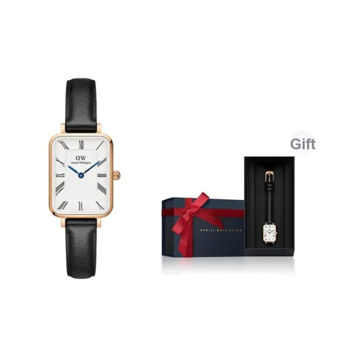 Daniel Wellington QUADRO Collection Часы Кварцевый механизм Кожаный ремешок 20*26 мм Белый циферблат