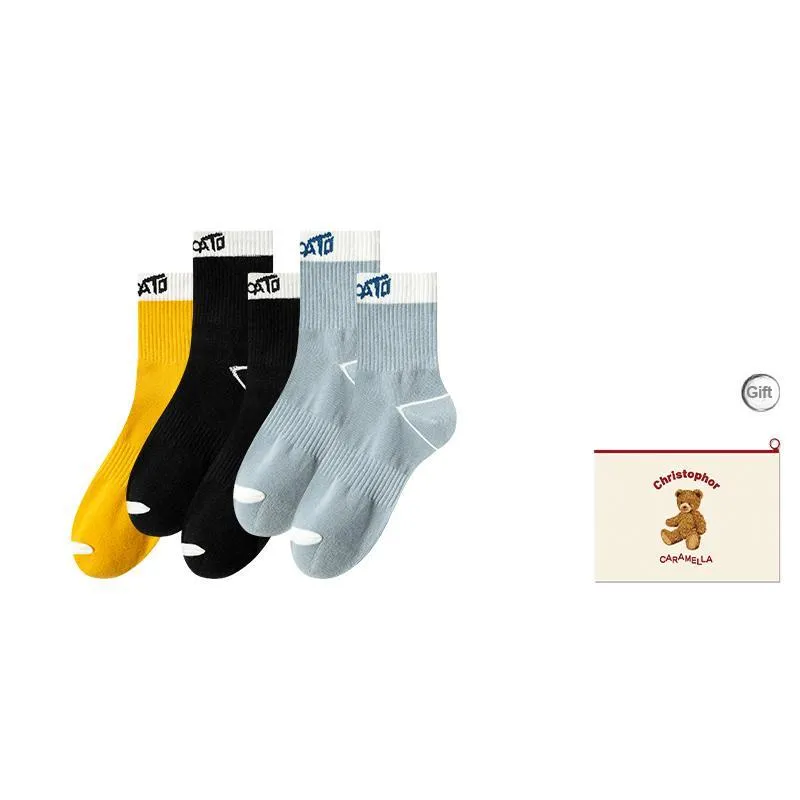 Caramella Mid Calf Socks Men's Shopping Bag Combo Set-12
