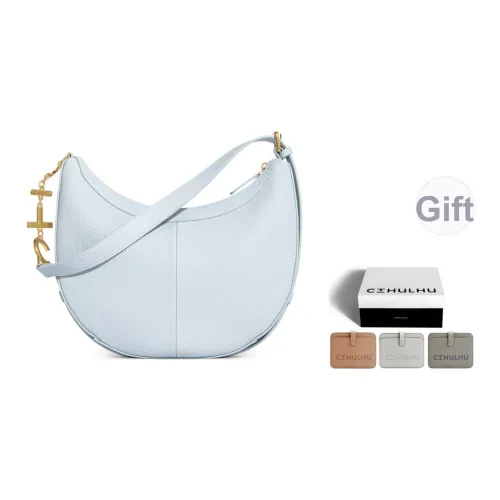 Cthulhu Коровья кожа Письмо Сумка-полумесяц Сумка на плечо Большая Женская Синяя