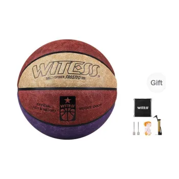 WITESS Eyewitness Series Microfiber Leather Basketball Purple/Beige Yellow/Red Brown Size 7 Training Unisex
