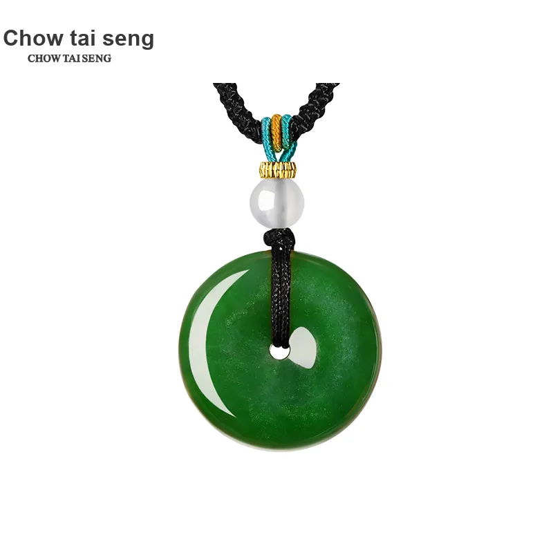 CHOW TAI SENG Peace Buckle Hetian Jade Necklace Pendant Jasper Unisex-10