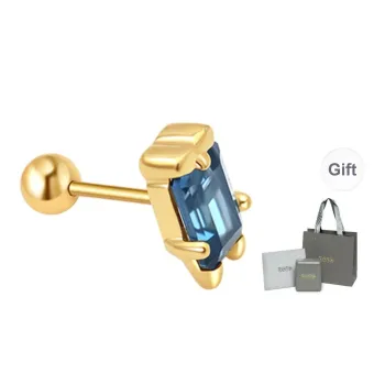 YPYN 10K Gold Single Earbone Stud Women's Blue