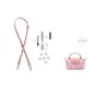 Petal Pink Silver Buckle 95-124cm Cow Leather Shoulder Strap[Perforated]Set