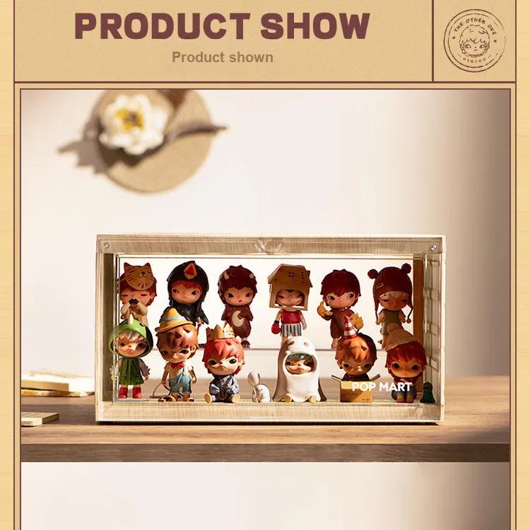 POP MART HIRONO ONO HIRONO Little Naughty Collection, Timber Figure Display Case Model Accessories-3
