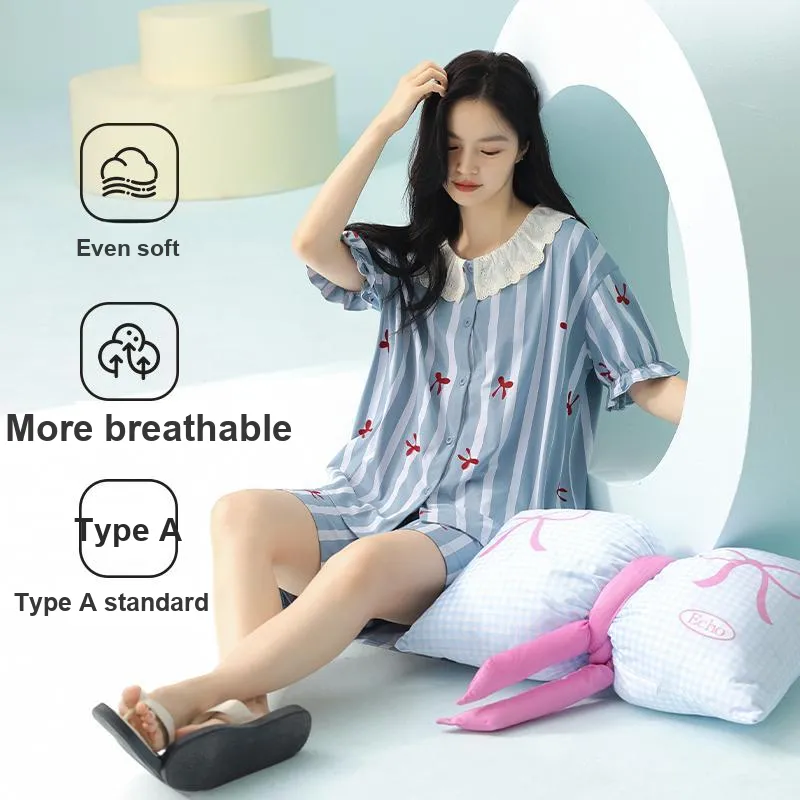 XIAFENYAN Pajama Set Women's Blue-3