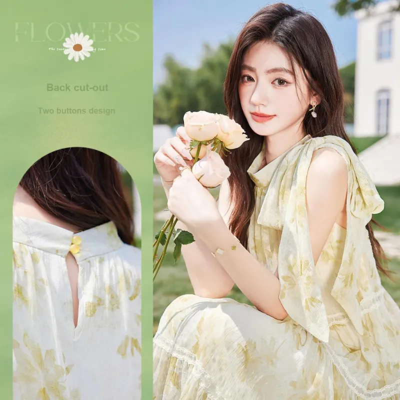 Like The Age Of Water Sleeveless Dress Regular Women's Green-1