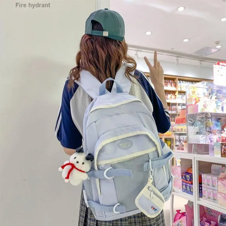 NOMK Nylon Backpack Large Size Unisex Blue-14