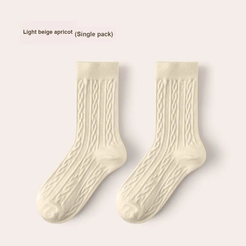 Caramella Mid Calf Socks Women's 1 Pack Solid Color-16