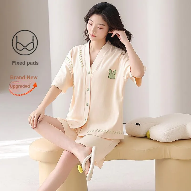 CHUDUAN Pajama Set Women's Apricot-2