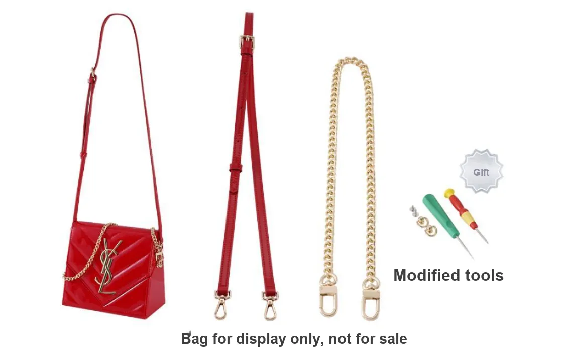 Lan Bao Fan Alloy, Artificial Leather Replacement Shoulder Strap Women's Gold, Red
