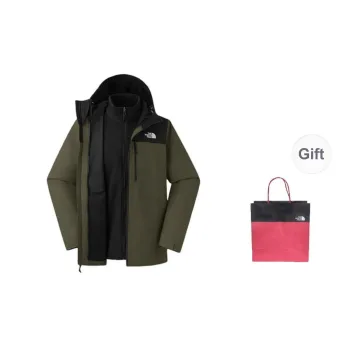 THE NORTH FACE City Outdoor Collection Waterproof And Windproof Windbreaker Jacket Men's Green Includes Shopping Bag
