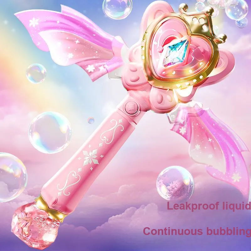 Bergers Fully Automatic Magic Wand, Princess Pink Fairy Wand Bubble Machines-1