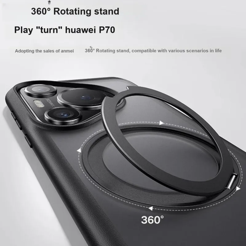 Andmo Acrylic Material Matte Transparent Magnetic Invisible Stand Phone Case Compatibility Pura70/70Pro/Ultra-1