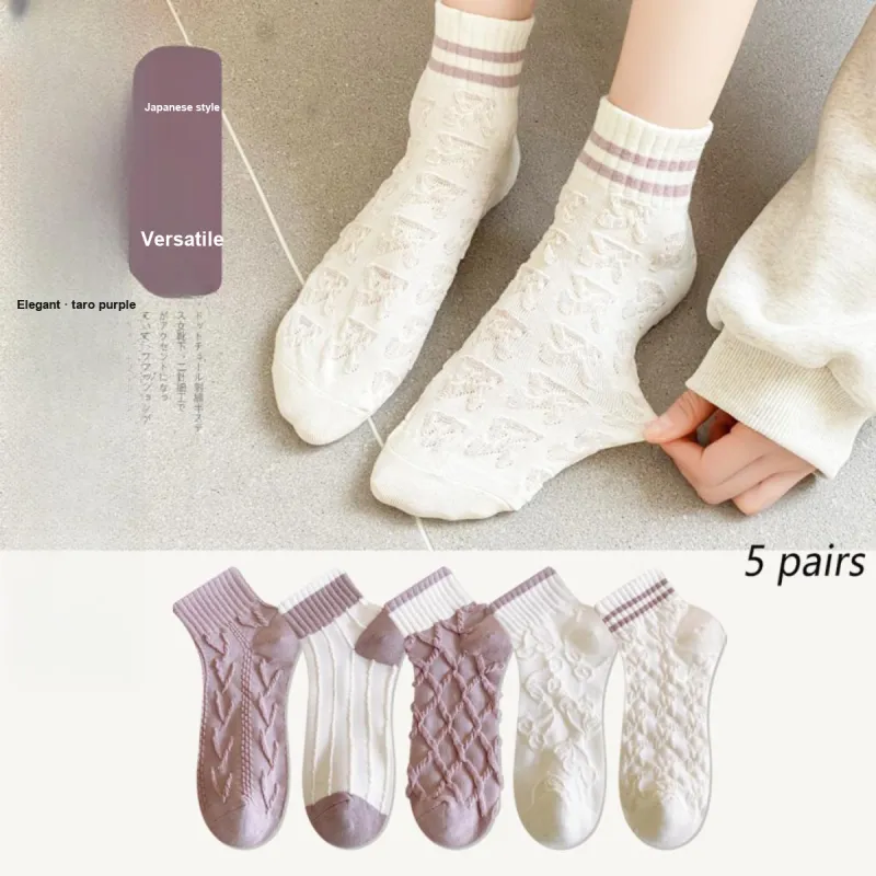 AUGUST Ankle Socks Women's 5 Pack-1
