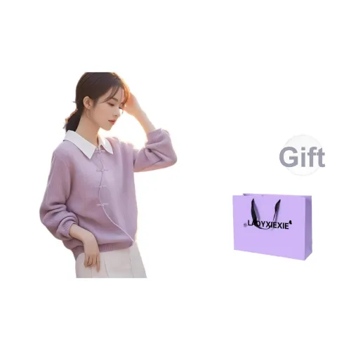 LADYXIEXIE Фиолетовый Женский Трикотаж