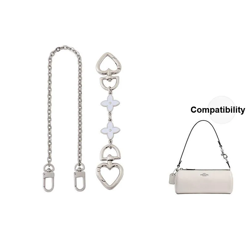 Gloya Metal Bag Accessory Women's White/Gold Tone-0