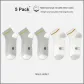 Gray *3 White *2 (5 Pack)