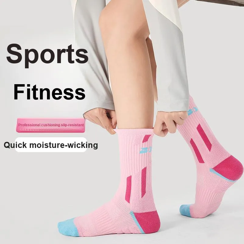 Vine Color Mid Calf Socks Unisex 3 Pack Pink-1