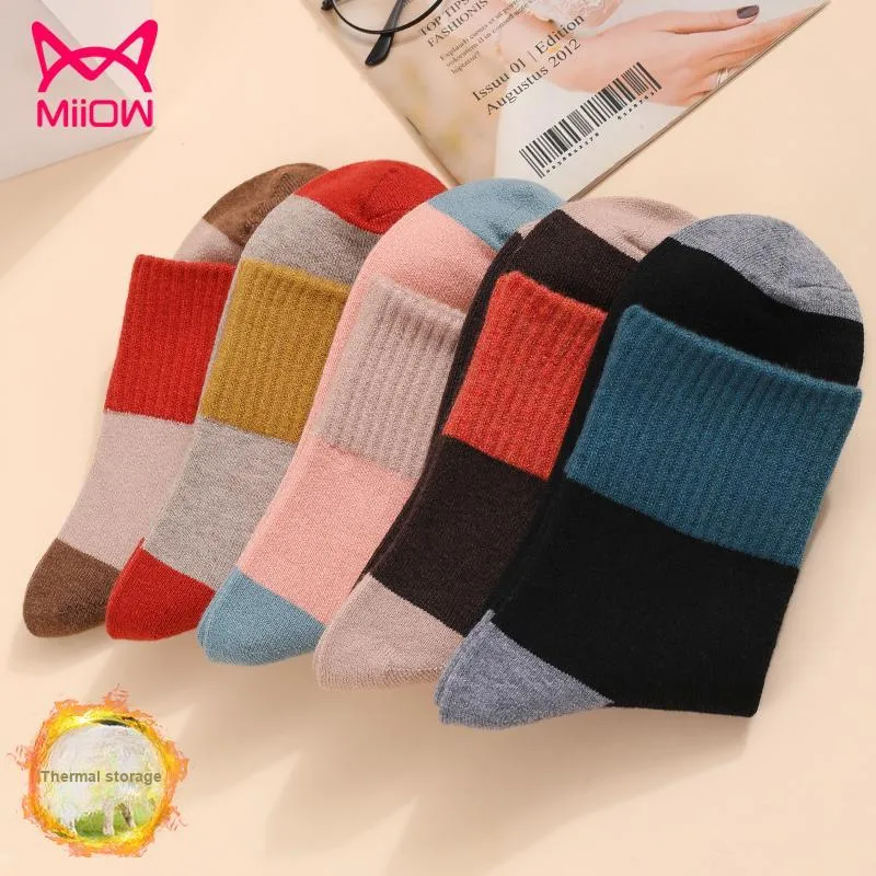 MIIOW Mid Calf Socks Women's 5 Pack-3