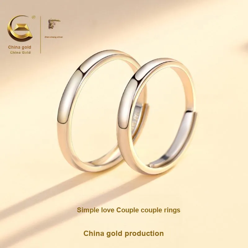 ZSY 999 Fine Silver Couple Rings Unisex-4