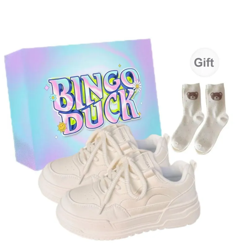 BINGO DUCK Skateboard Shoes Women's Ecru-0