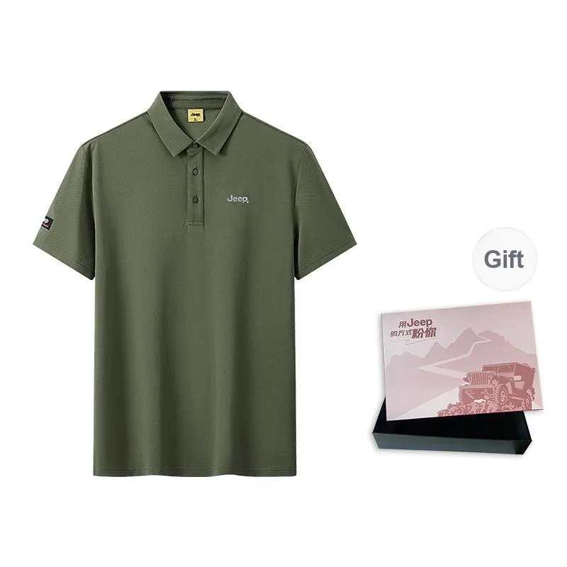 Jeep Small Logo Business Loose Fit Short Sleeved Casual Polo Shirt Unisex-10