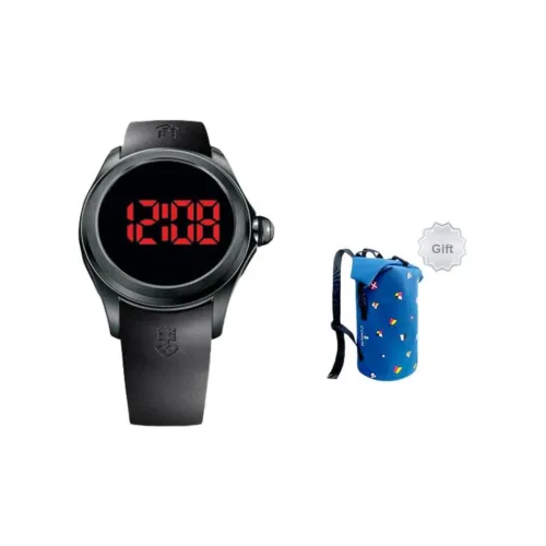 Corum Bubble Collection Кварцевый механизм Мужские часы Часы 47 мм Черный циферблат Корпус из нержавеющей стали Резиновый ремешок