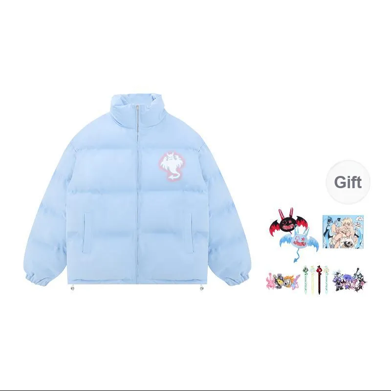 LBPC Ghost Demon Thermal Thickened Stand Collar Puffy Puffer Jacket With Light Effect Unisex-20
