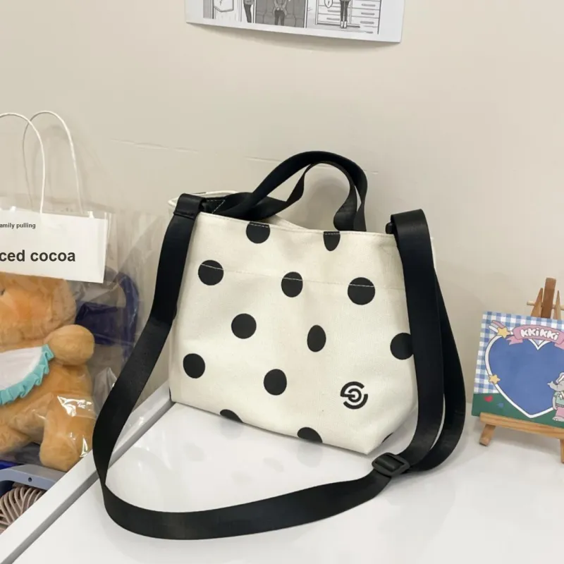 Iman's House Canvas Bag, Handbag Women's Big Eyes/Polka Dot-5