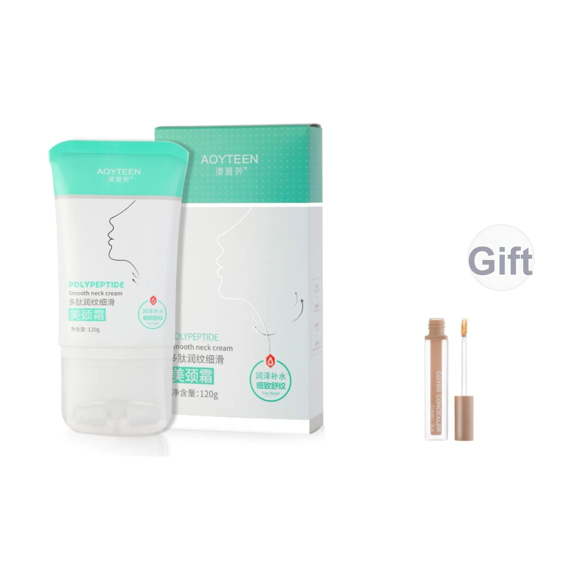 AOYATING Peptide Сглаживающий Крем для Шеи Успокаивающий Стабилизирующий Осветляющий Укрепляющий Освежающий Восстанавливающий Чистка 120г