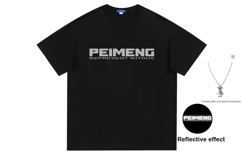 PEIMENG Short Sleeved T Shirts Unisex Comes With Necklace-27