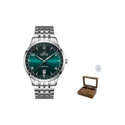 MARVIN Автоматический Механический Часы Мужские Циферблат Зеленый Корпус Нержавеющая Сталь Ремешок Нержавеющая Сталь