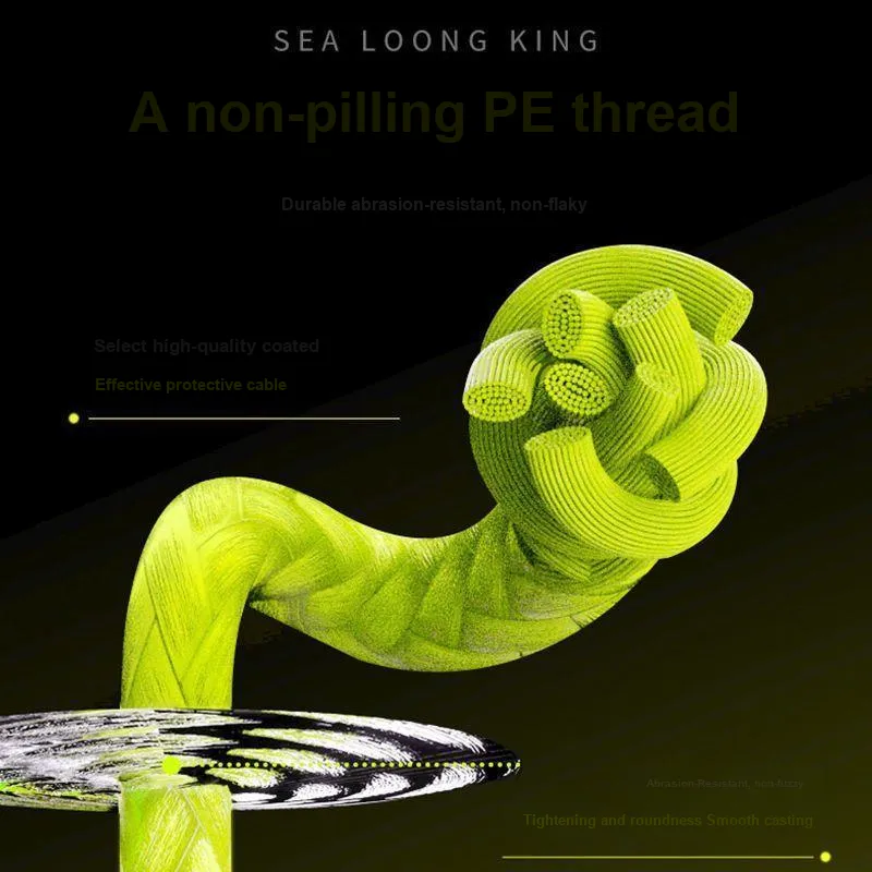 Dragon King Of The Sea Fish Line Main Line Leader Line PE Thread With Dyneema Fiber 100m Fishing Line Combo Set-1