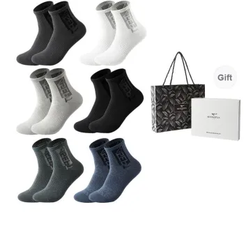 SEPTWOLVES Mid Calf Socks Men's 6 Pack Gift Box Set+Shopping Bag