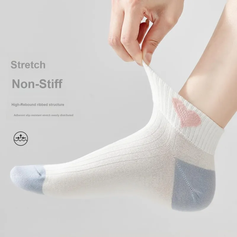 MIIOW Mid Calf Socks Women's 6 Pack Ivory-5