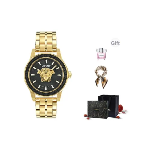 VERSACE Кварцевый механизм Мужские Современные Часы 43 мм Черные