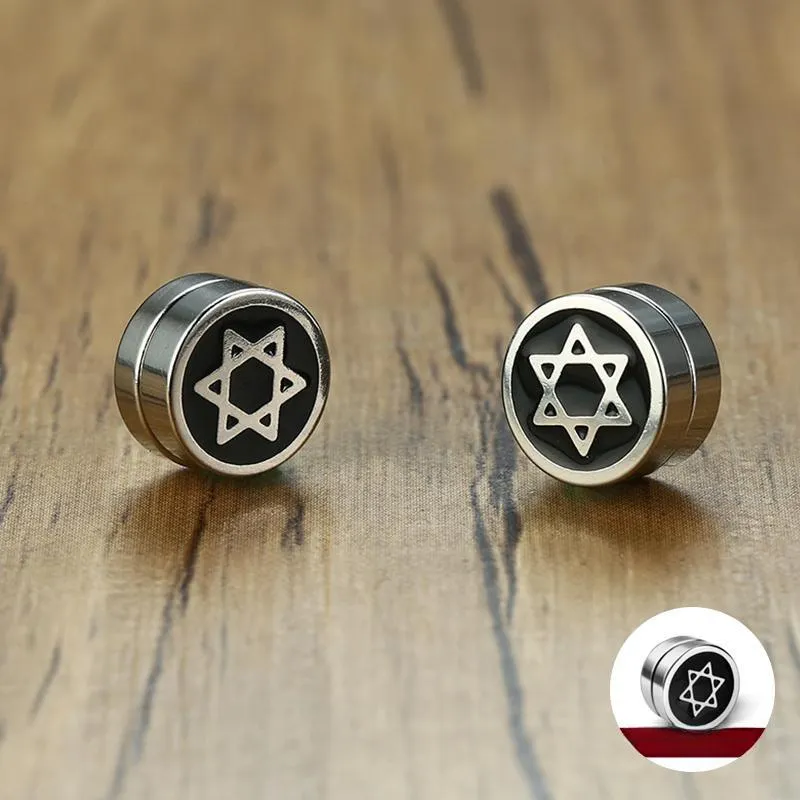 DAIRUO Copper Clip On Earrings Men's-1