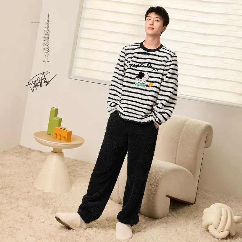 FENTENG x LINE FRIENDS Brown Bear Pajama Set Men's Black White-1