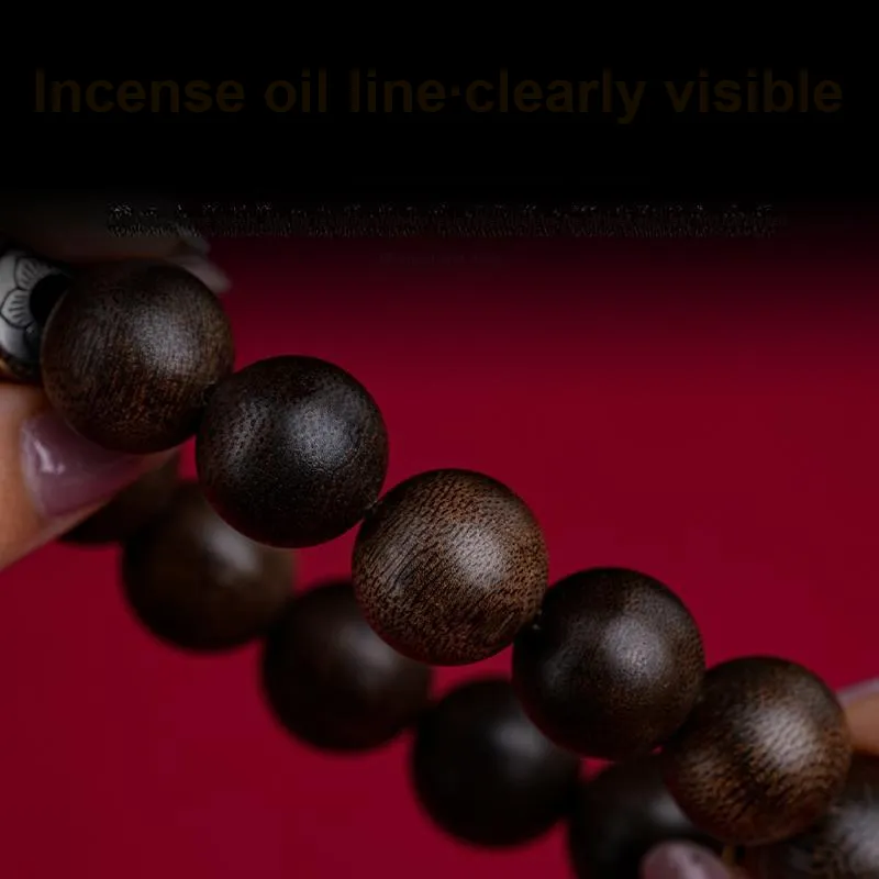 GUMUJIANG Fragrance Agarwood Beaded Bracelet Good Luck Comes Smooth Sailing Good Luck Comes Smooth Sailing Unisex-1
