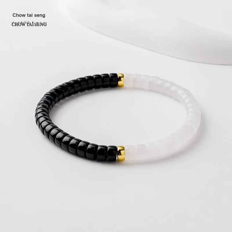 CHOW TAI SENG Hetian Jade Bracelets White Jade Unisex-3