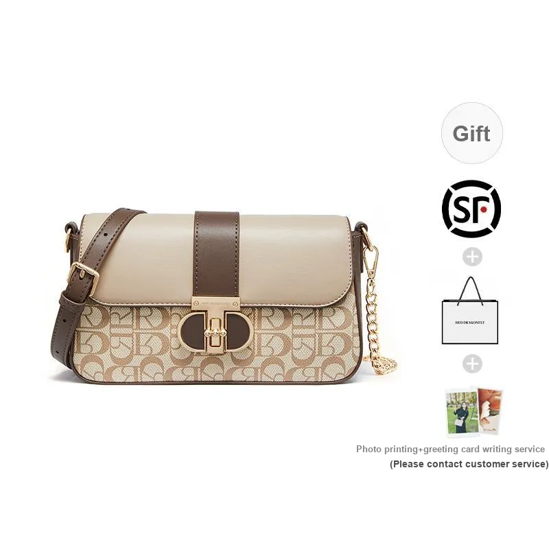 RED DRAGONFLY Cow Leather, PVC, Microfiber, Synthetic Leather Crossbody Bag Regular Women's Mocha/Coffee-8