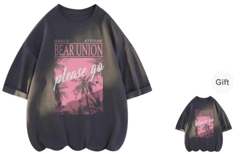 BEAR UNION Drop Shoulder Sleeve T Shirt Unisex-20