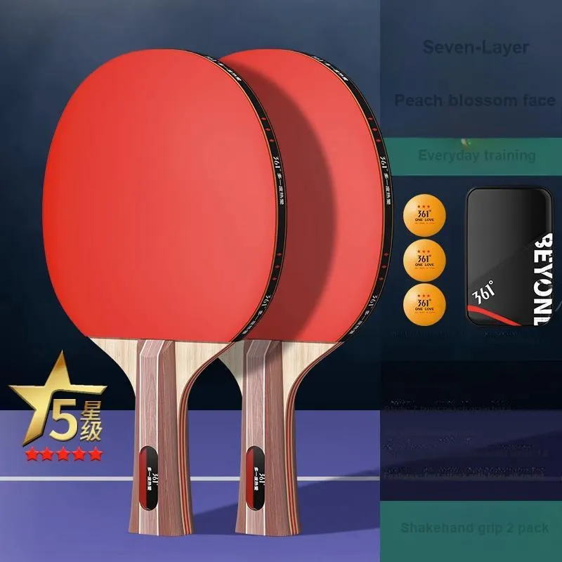 361° Ping Pong Paddles Unisex All Wood Red-1