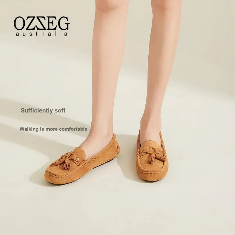 OZZEG Gommino Loafers Women's Chestnut/Cappuccino-14