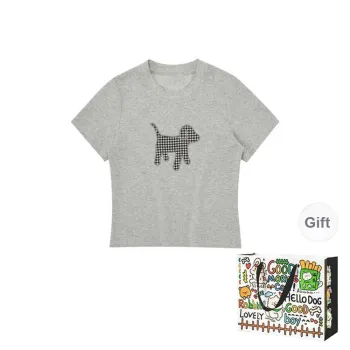 DEDY T Shirts Women's Gray Shopping Bag Included