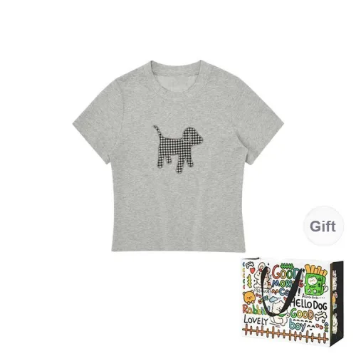 DEDY T Shirts Women's Gray Shopping Bag Included