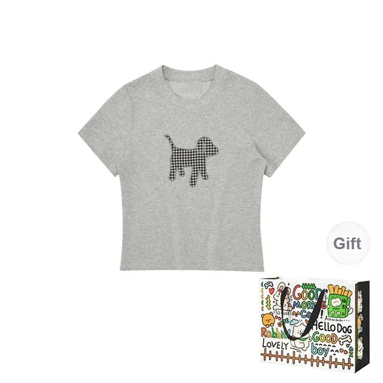 DEDY T Shirts Women's Gray Shopping Bag Included-0