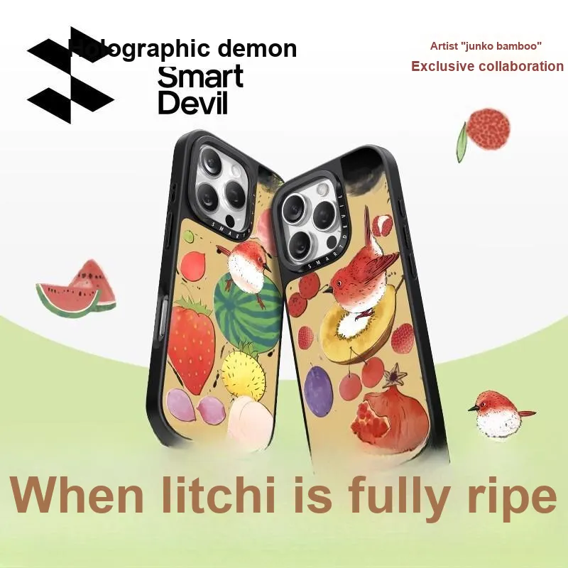 Flashing Demons Magnetic Impact Resistant Phone Cases Compatibility IPhone 16/16 Pro/16 Pro Max/15 Pro/15 Pro Ma-1